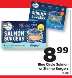 Weis Markets Blue Circle Salmon or Shrimp Burgers offer