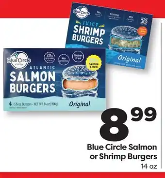 Weis Markets Blue Circle Salmon or Shrimp Burgers offer