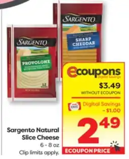 Weis Markets Sargento Natural Slice Cheese offer