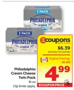 Weis Markets Philadelphia Cream Cheese Twin Pack offer
