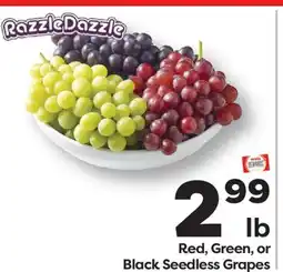 Weis Markets Red, Green, or Black Seedless Grapes offer