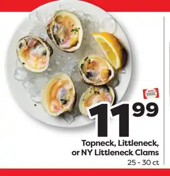 Weis Markets Topneck, Littleneck, or NY Littleneck Clams offer