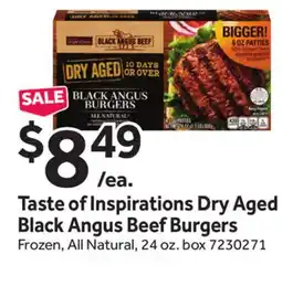 Stop&Shop Taste of Inspirations Dry Aged Black Angus Beef Burgers offer