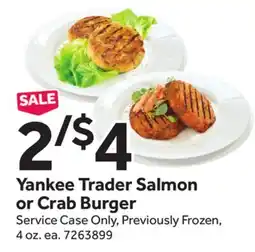 Stop&Shop Yankee Trader Salmon or Crab Burger offer