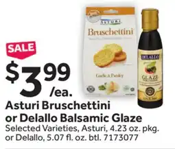 Stop&Shop Asturi Bruschettini or Delallo Balsamic Glaze offer