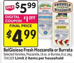 Stop&Shop BelGioioso Fresh Mozzarella or Burrata offer