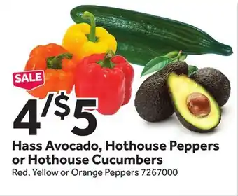 Stop&Shop Hass Avocado, Hothouse Peppers or Hothouse Cucumbers offer