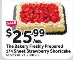 Stop&Shop The Bakery Freshly Prepared 1/4 Sheet Strawberry Shortcake offer
