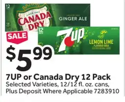 Stop&Shop 7UP or Canada Dry 12 Pack offer
