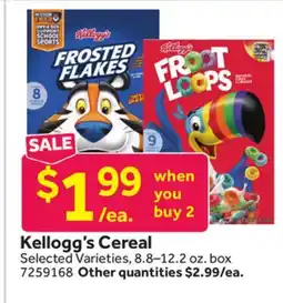 Stop&Shop Kellogg's Cereal offer
