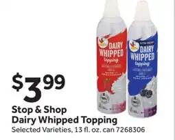 Stop&Shop Stop & Shop Dairy Whipped Topping offer