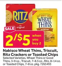 Stop&Shop Nabisco Wheat Thins, Triscuit, Ritz Crackers or Toasted Chips offer
