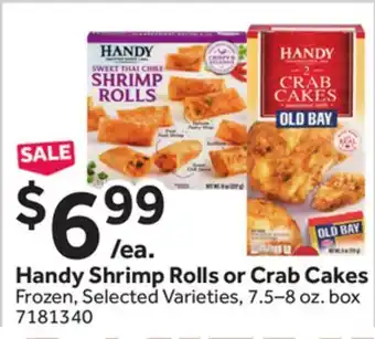 Stop&Shop Handy Shrimp Rolls or Crab Cakes offer