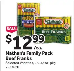 Stop&Shop Nathan's Family Pack Beef Franks offer