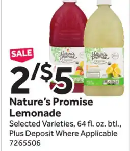 Stop&Shop Nature's Promise Lemonade offer