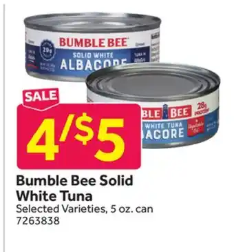 Stop&Shop Bumble Bee Solid White Tuna offer