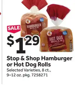 Stop&Shop Stop & Shop Hamburger or Hot Dog Rolls offer