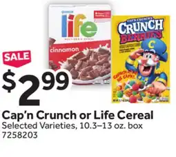 Stop&Shop Cap'n Crunch or Life Cereal offer