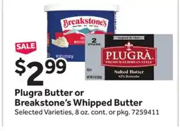 Stop&Shop Plugra Butter or Breakstone's Whipped Butter offer