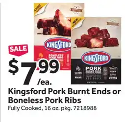 Stop&Shop Kingsford Pork Burnt Ends or Boneless Pork Ribs offer