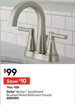 Lowe's Beckerâ¢ SpotShieldÂ Brushed Nickel Bathroom Faucet offer