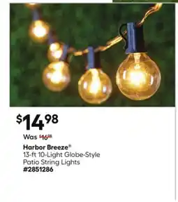 Lowe's 13-ft 10-Light Globe-Style Patio String Lights offer