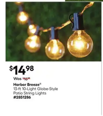Lowe's 13-ft 10-Light Globe-Style Patio String Lights offer