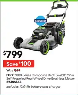Lowe's 1000 Series Composite Deck 56-VoltG 22-in Self-Propelled Rear-Wheel Drive Brushless Mower offer