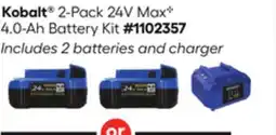 Lowe's 2-Pack 24V Max✧ 4.0-Ah Battery Kit offer