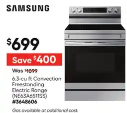 Lowe's 6.3-cu ft Convection Freestanding Electric Range offer