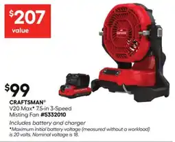 Lowe's V20 Maxâœ¦ 7.5-in 3-Speed Misting Fan offer