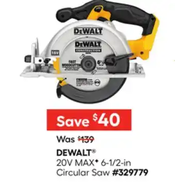 Lowe's 20V MAXF 6-1/2-in Circular Saw offer