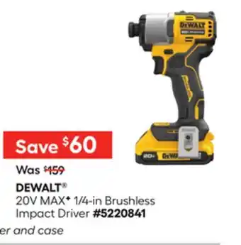 Lowe's 20V MAXF 1/4-in Brushless Impact Driver offer