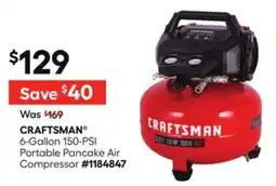 Lowe's 6-Gallon 150-PSI Portable Pancake Air Compressor offer