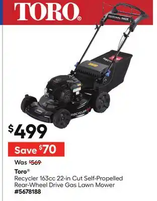 Lowe's Recycler 163cc 22-in Cut Self-Propelled Rear-Wheel Drive Gas Lawn Mower offer