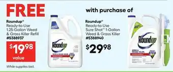 Lowe's RoundupÂ Ready-to-use Sure Shot 1-Gallon Weed & Grass Killer offer