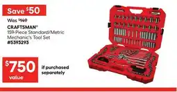 Lowe's 159-Piece Standard/Metric Mechanic's Tool Set offer