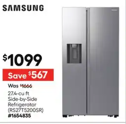 Lowe's 27.4-cu ft Side-by-Side Refrigerator offer