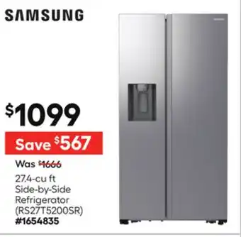 Lowe's 27.4-cu ft Side-by-Side Refrigerator offer