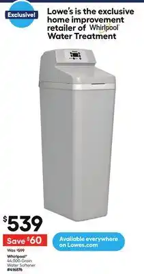 Lowe's 44,000-Grain Water Softener offer