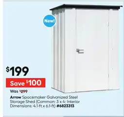 Lowe's Arrow Spacemaker Galvanized Steel Storage Shed offer