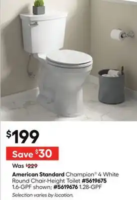 Lowe's ChampionÂ 4 White Round Chair-Height Toilet offer