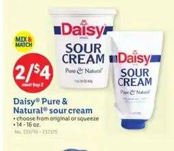 Lidl Daisy Pure & Natural sour cream offer