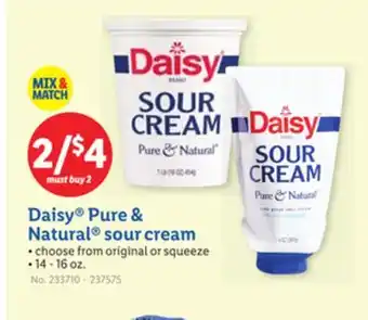Lidl Daisy Pure & Natural sour cream offer
