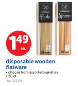 Lidl Disposable Wooden Flatware offer