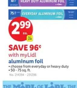 Lidl aluminum foil offer