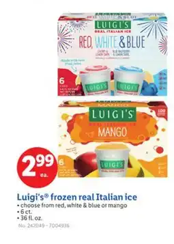 Lidl Luigi's frozen real Italian ice offer