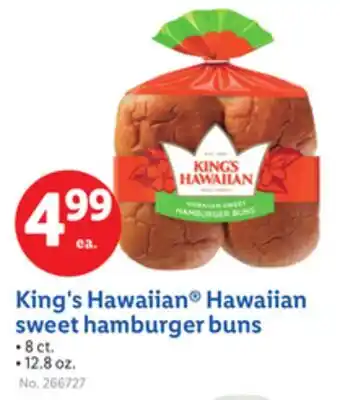 Lidl King's Hawaiian Hawaiian sweet hamburger buns offer