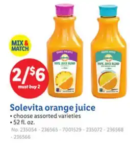 Lidl Solevita orange juice offer