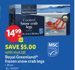 Lidl Royal Greenland frozen snow crab legs offer